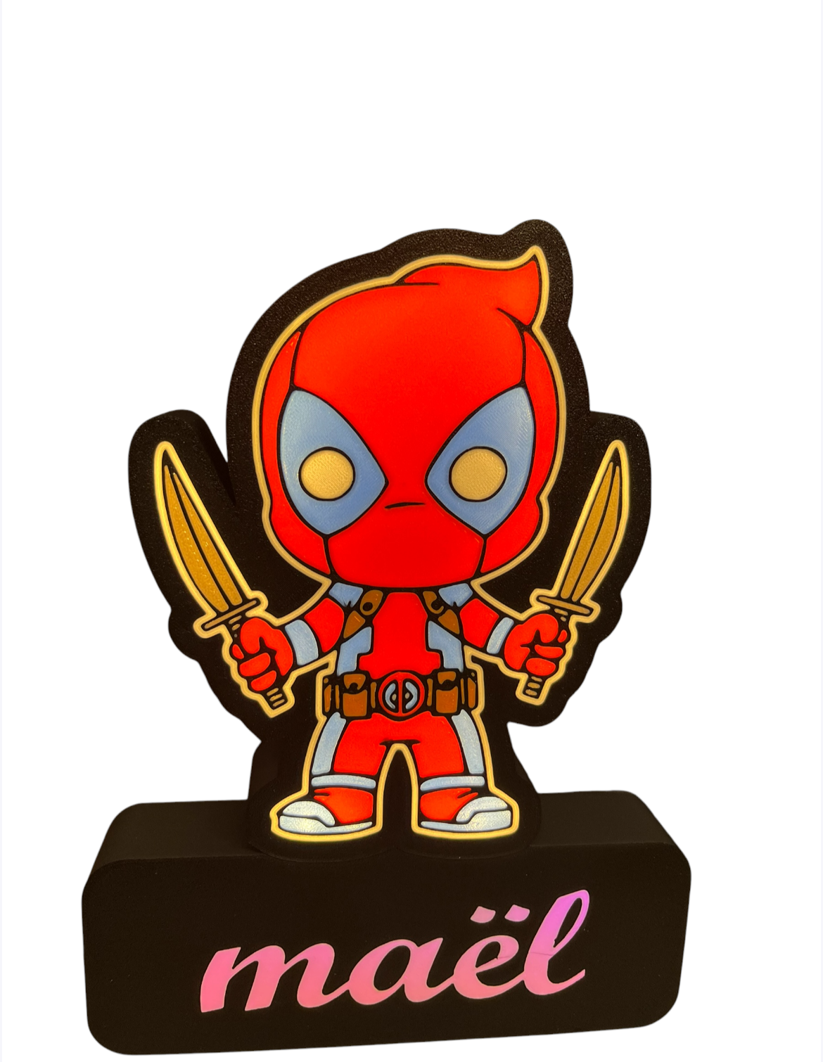 Luminária Deadpool com Nome Personalizado